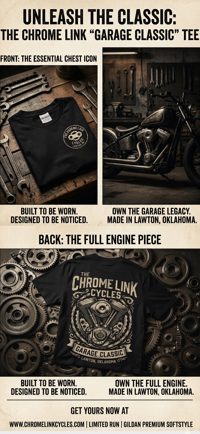 Chrome Link Garage Classic Tee - The Chrome Link Cycles