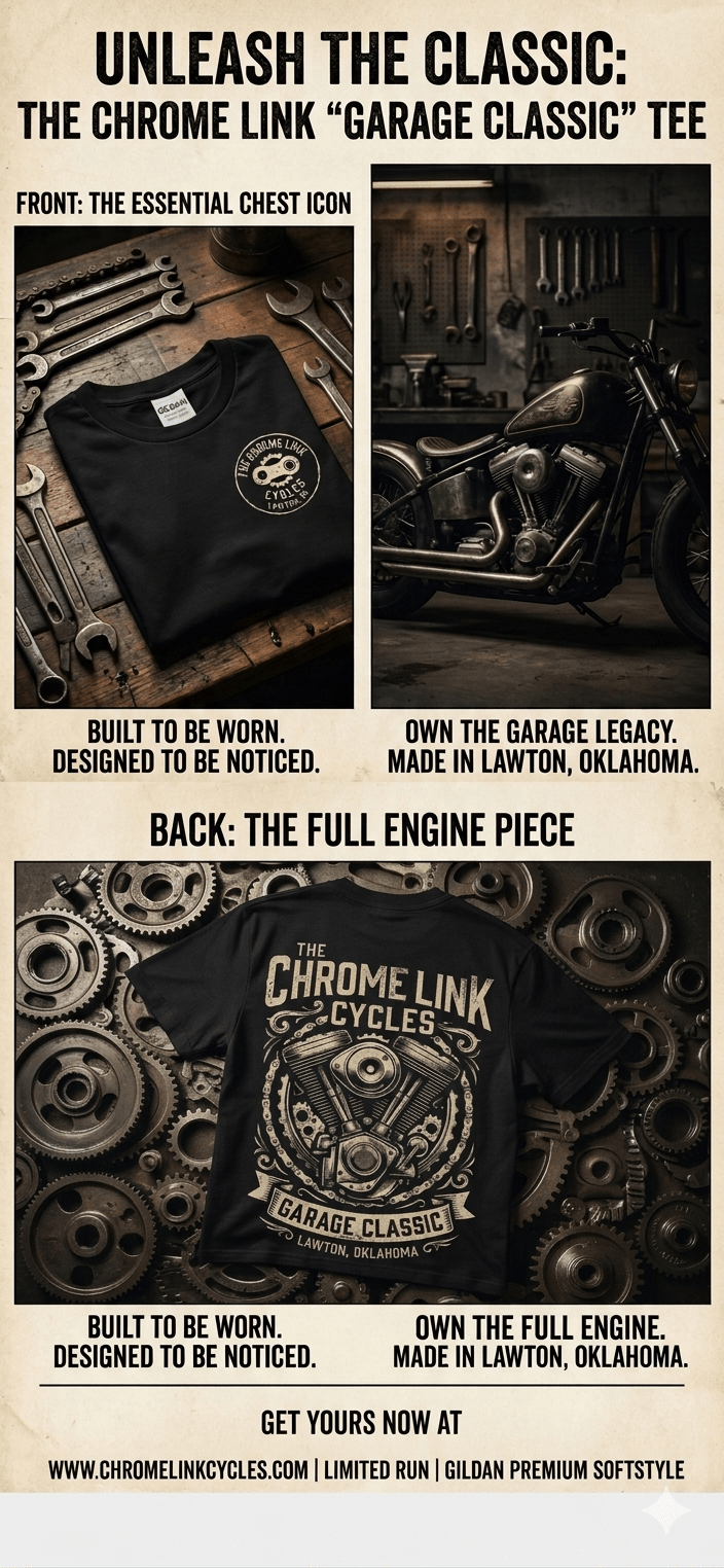 Chrome Link Garage Classic Tee - The Chrome Link Cycles