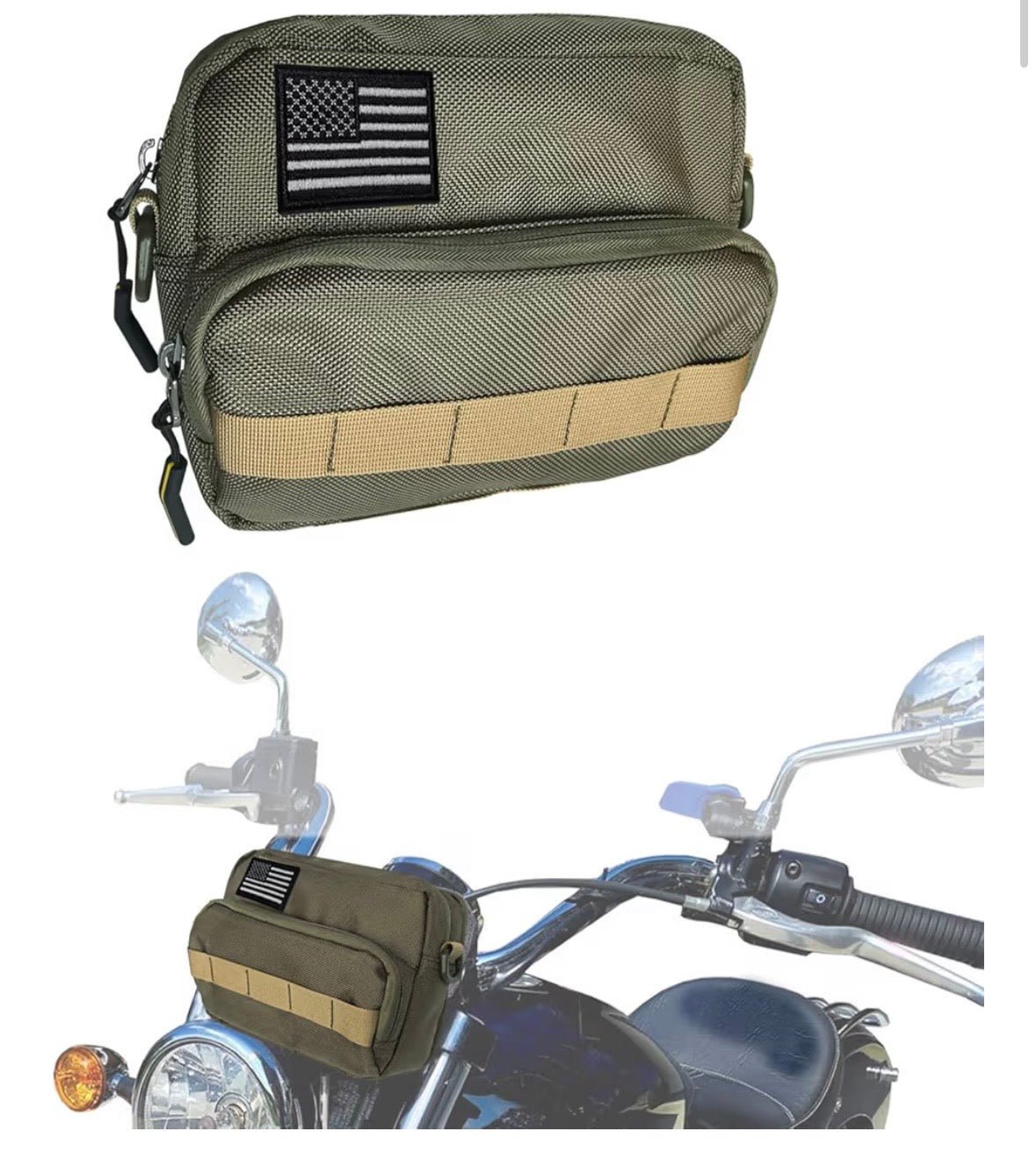 Handle Bar Bag OD Green - The Chrome Link Cycles