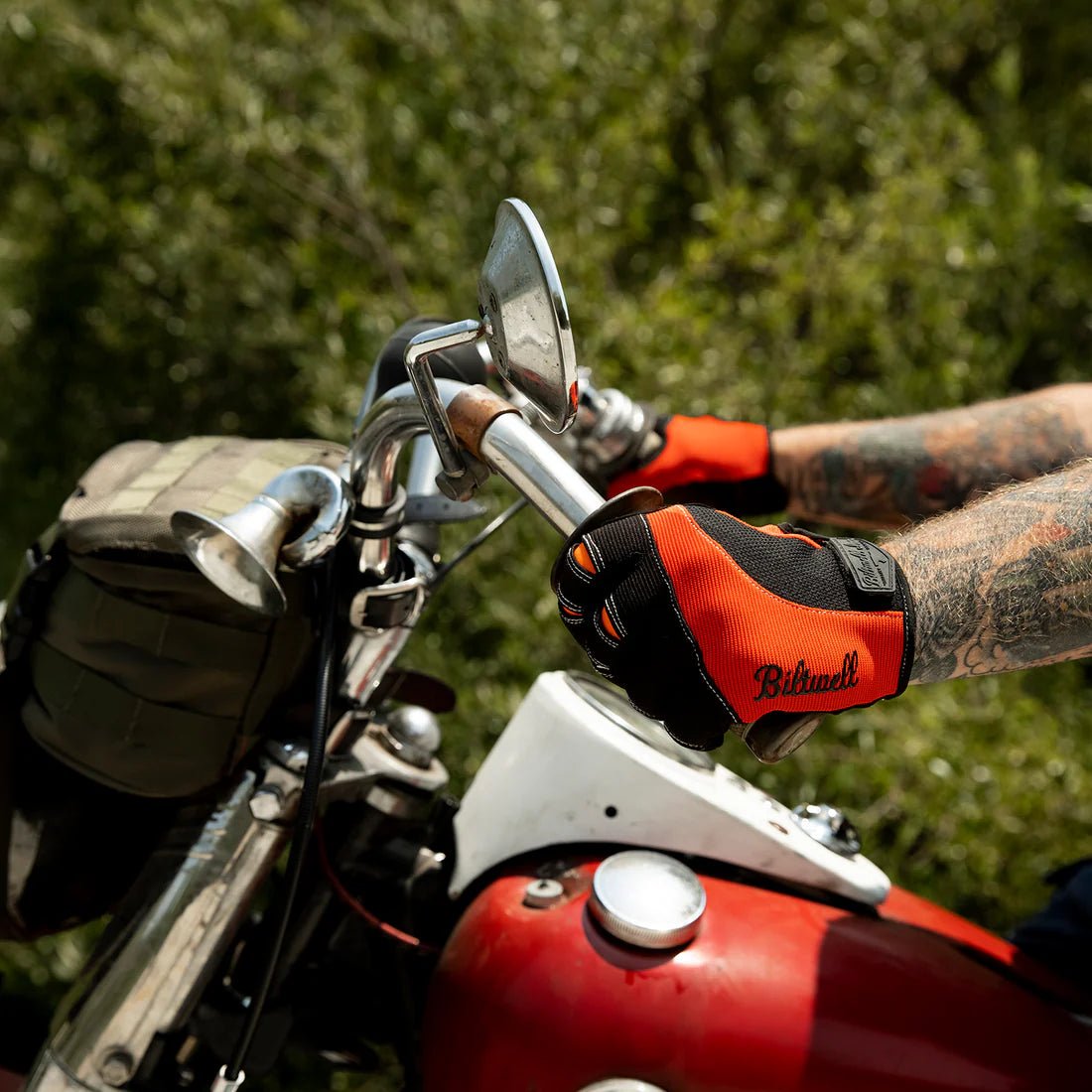 MOTO GLOVES - ORANGE/BLACK BILTWELL - The Chrome Link Cycles
