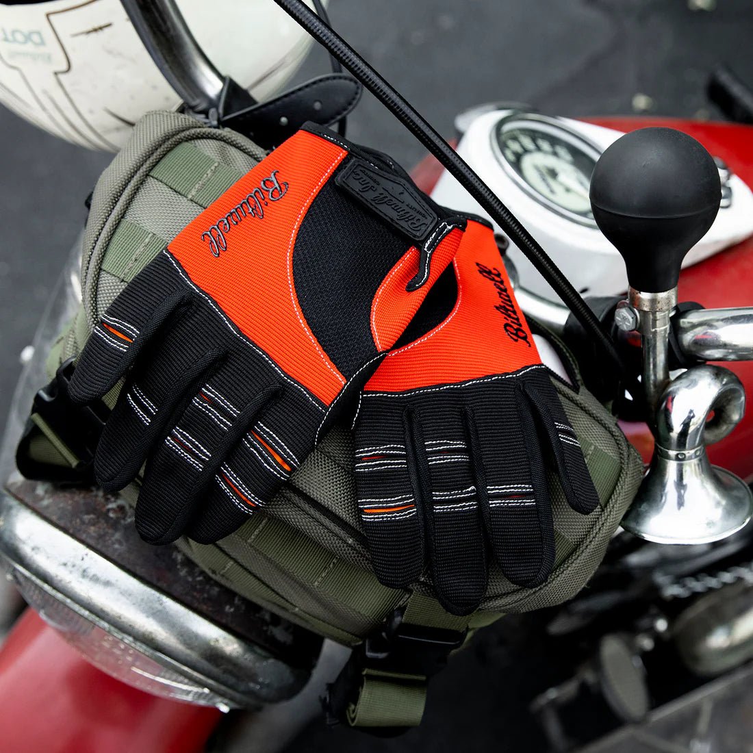 MOTO GLOVES - ORANGE/BLACK BILTWELL - The Chrome Link Cycles