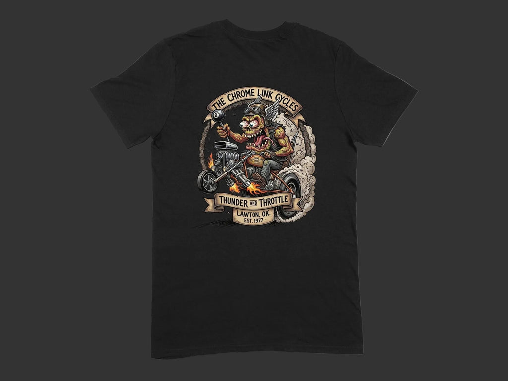 Thunder and Throttle Tee - The Chrome Link Cycles